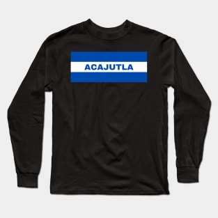 Acajutla City in El Salvador Flag Colors Long Sleeve T-Shirt